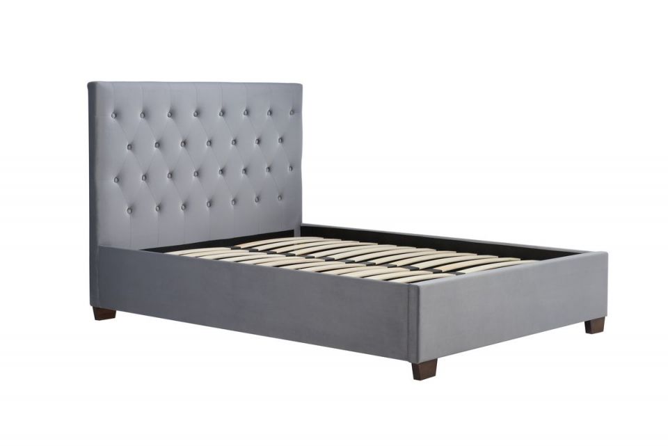 Package 5 Cologne Upholstered, Grey King Size Bed Frame Uk